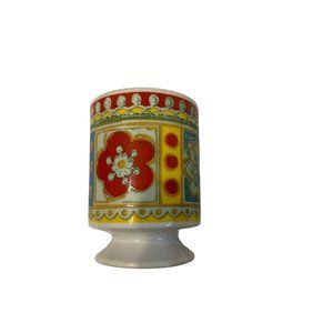 Vintage MCM graphic print coffee tea mug cup limerick Japan R6927